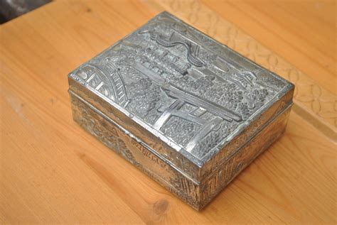 vintage metal japanese trinet box|vintage metal trinket boxes.